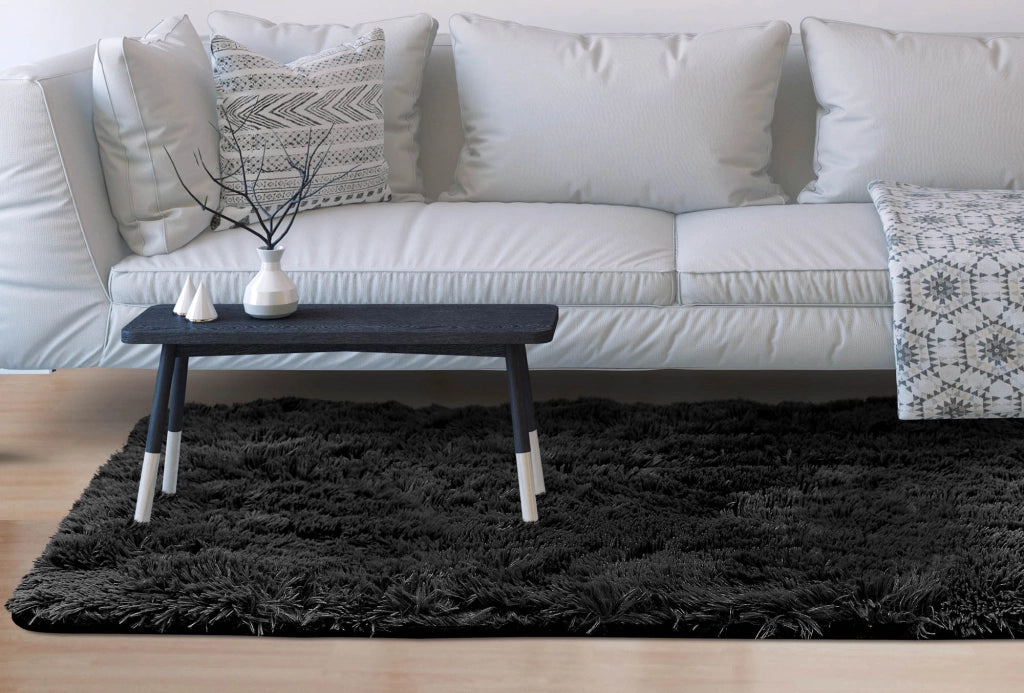 AIO FACTORY 80x120 cm TAPPETO SHAGGY ANTISCIVOLO Nero - Tappeto morbido