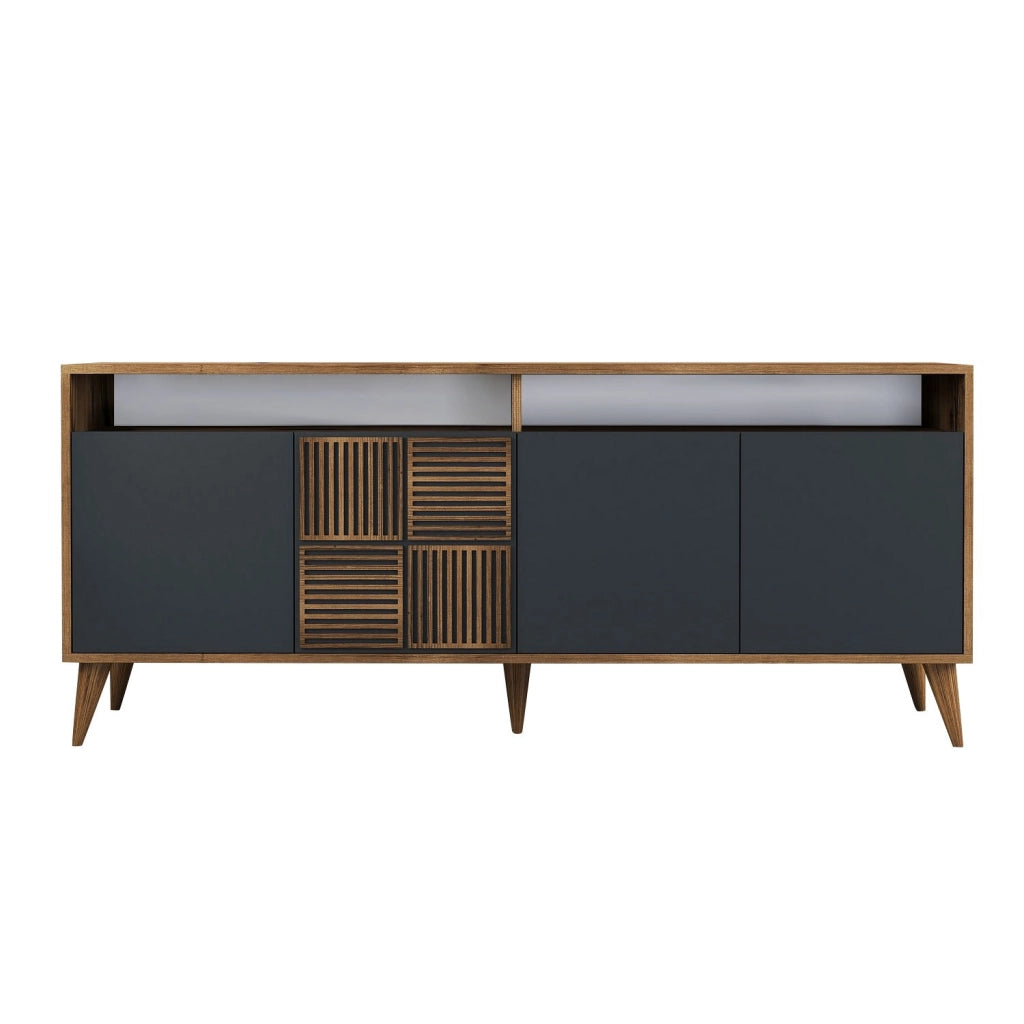 Buffet in legno "Milano" - 180 x 35 x 78 cm - Noyer Antracite