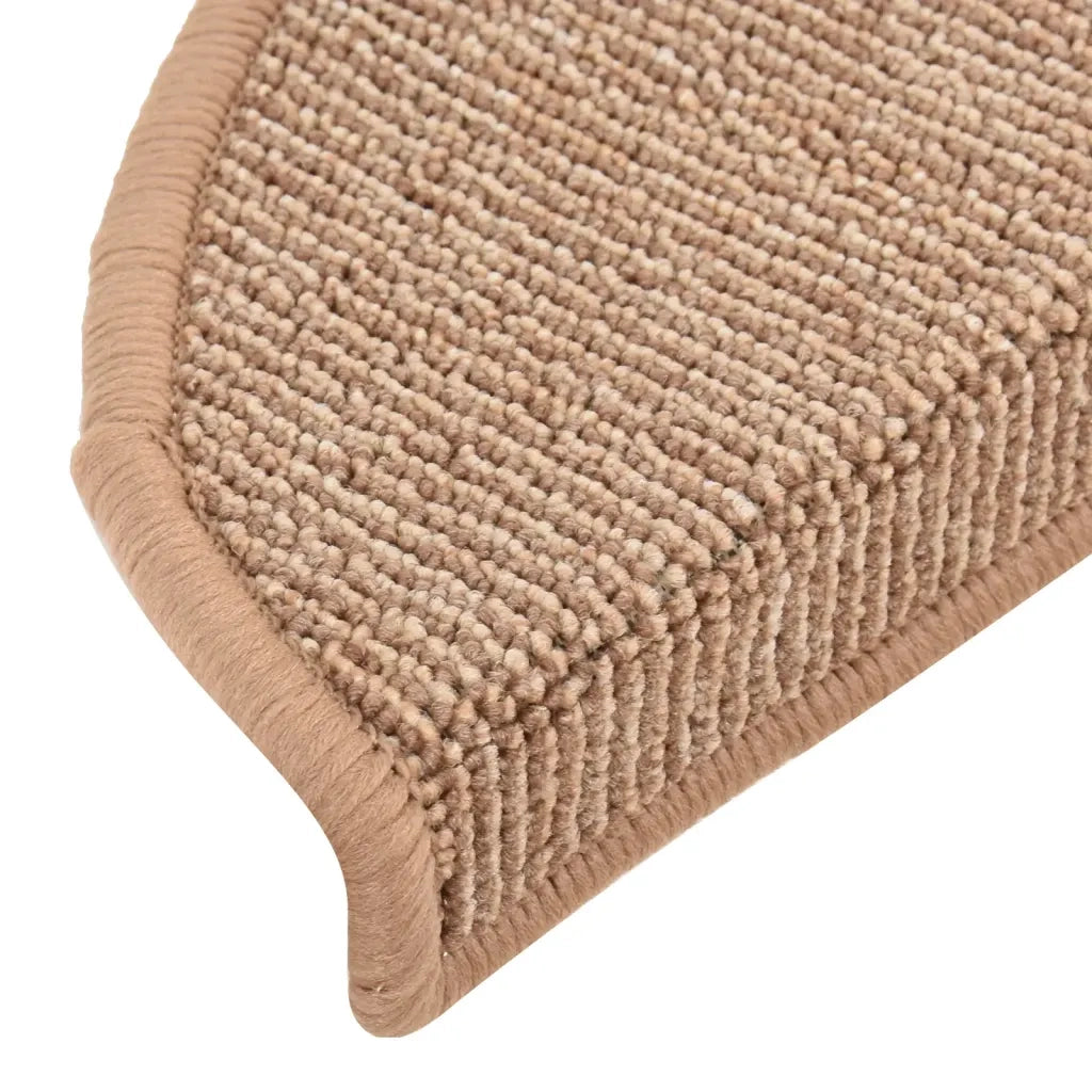 Tappetini per scale 15 pz 56x17x3 cm Marrone chiaro Semicircolari 149851