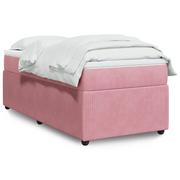 vidaXL Giroletto a Molle con Materasso Rosa 100x200 cm in Velluto