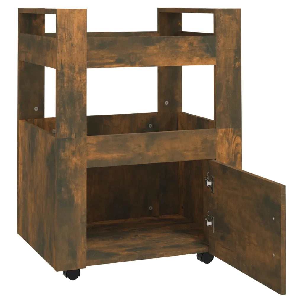 Carrello da Cucina rovere fumo 60x45x80 cm Legno Multistrato cod mxl 63728