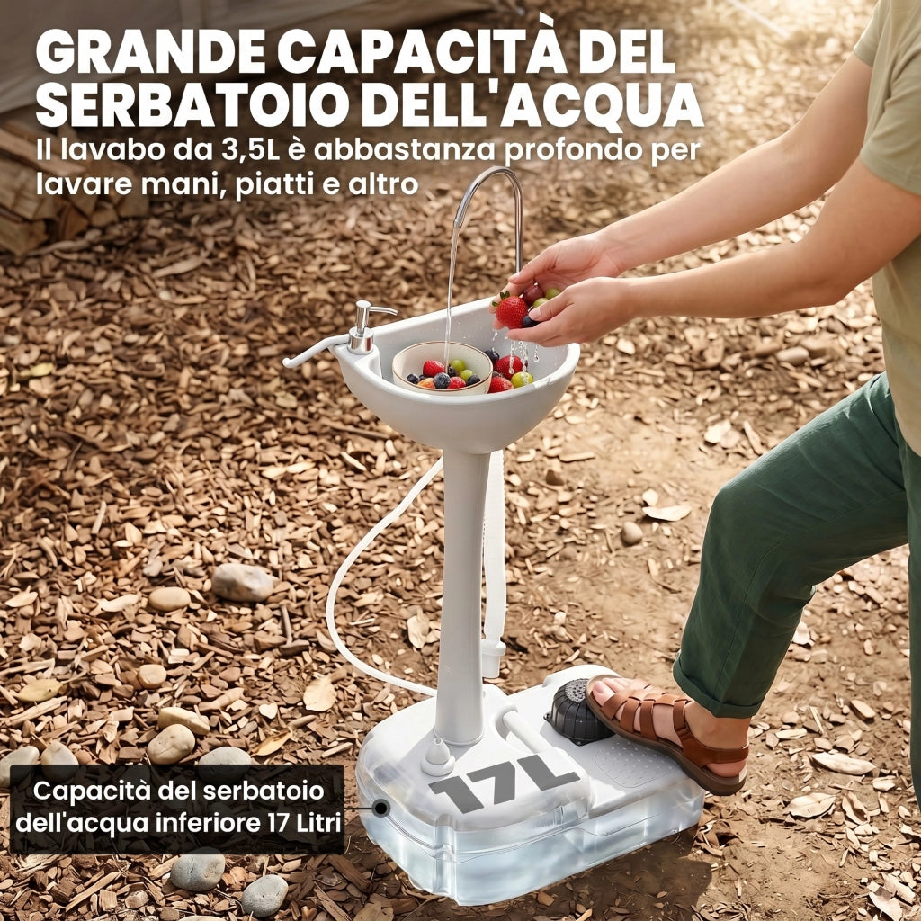 Lavabo Portatile con Ruote ¨C zephmum ¨C Serbatoio Acqua 17L, 51x33.5x103cm
