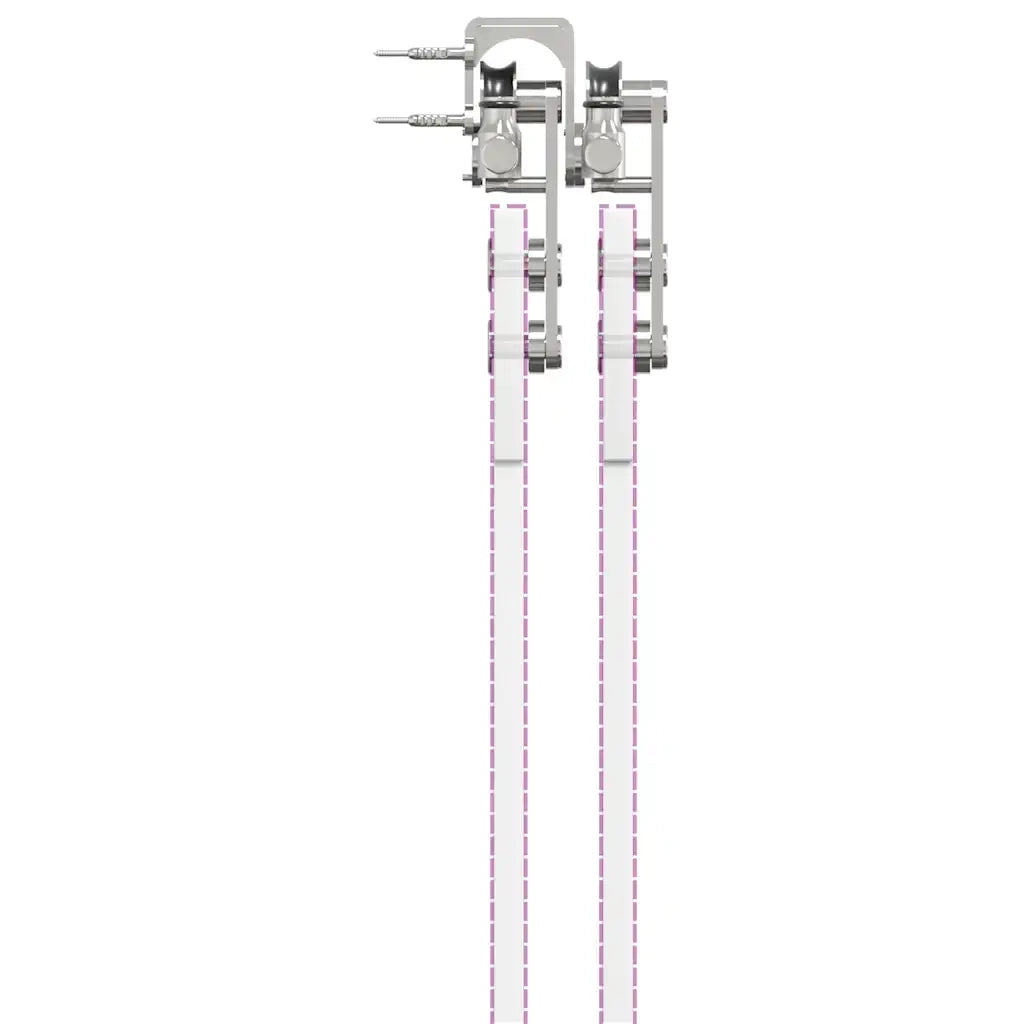 Kit Binari Porta Scorrevole 200 cm Acciaio Inossidabile Argento 3295762