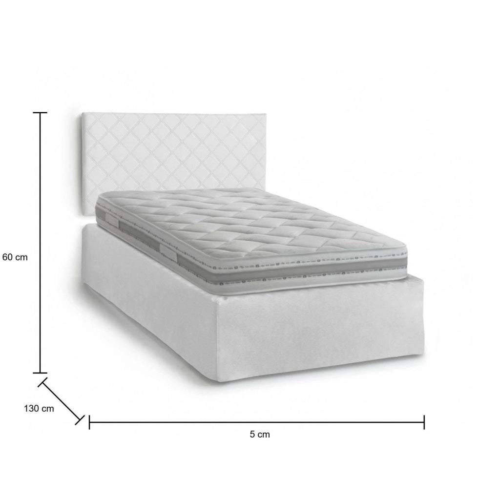 Opale, Letto Piazza e Mezza Materasso Incluso Made in Italy, Bianco