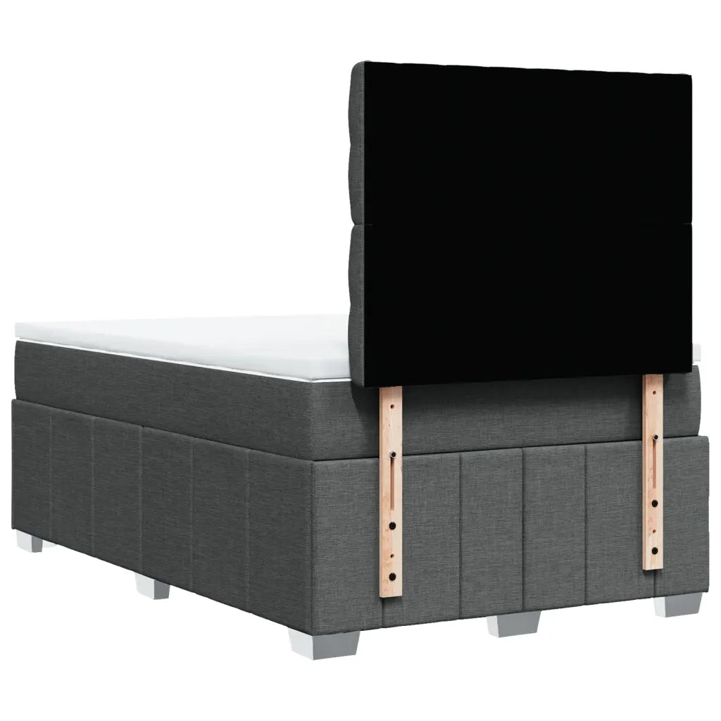 Giroletto a Molle con Materasso Grigio Scuro 120x190cm Tessuto