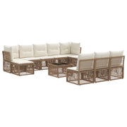 Set Divano da Giardino 11 pcs Beige polyrattan