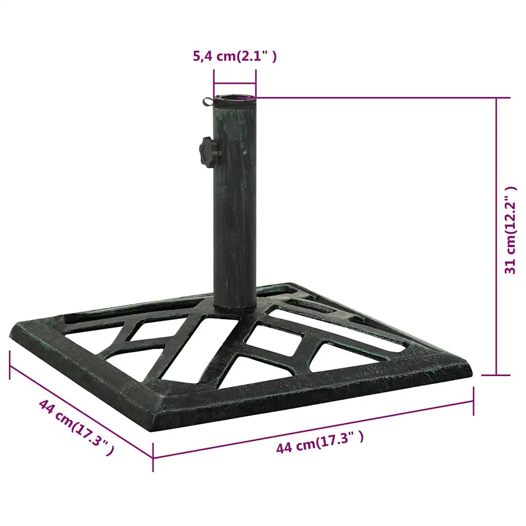 Base per Ombrellone-Supporto per ombrellone Verde 44x44x31 cm in Ghisa 262299