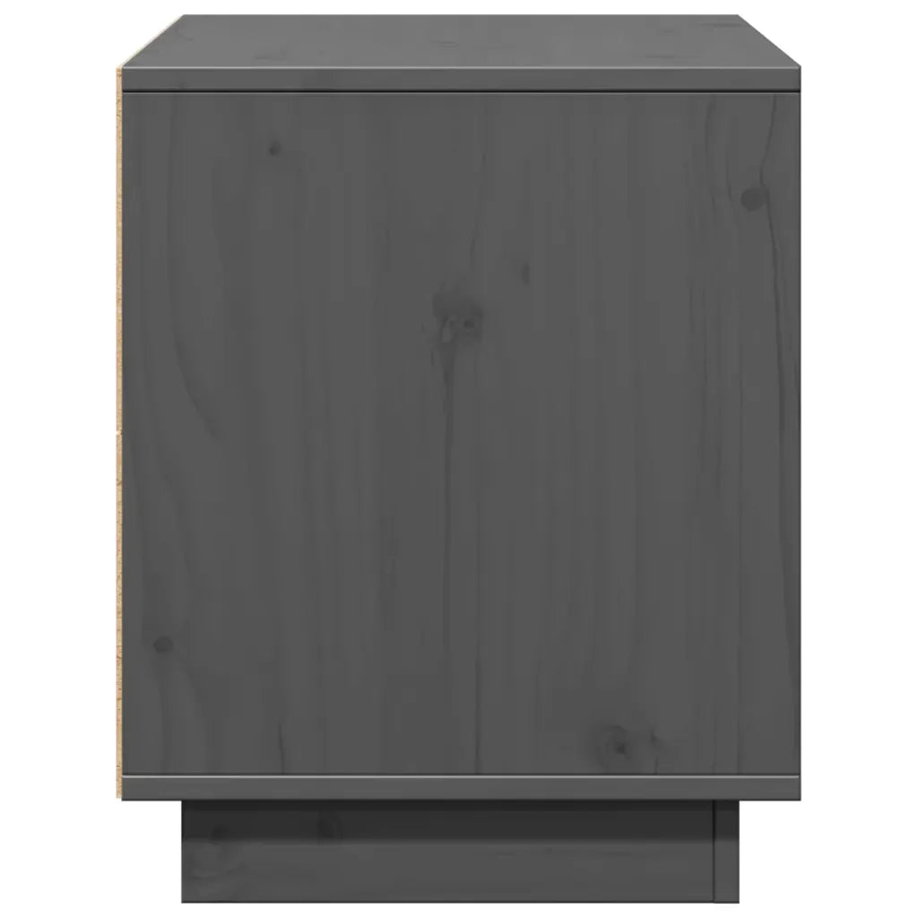 Mobile Porta TV Grigio 74x35x44 cm in Legno Massello di Pino 814336