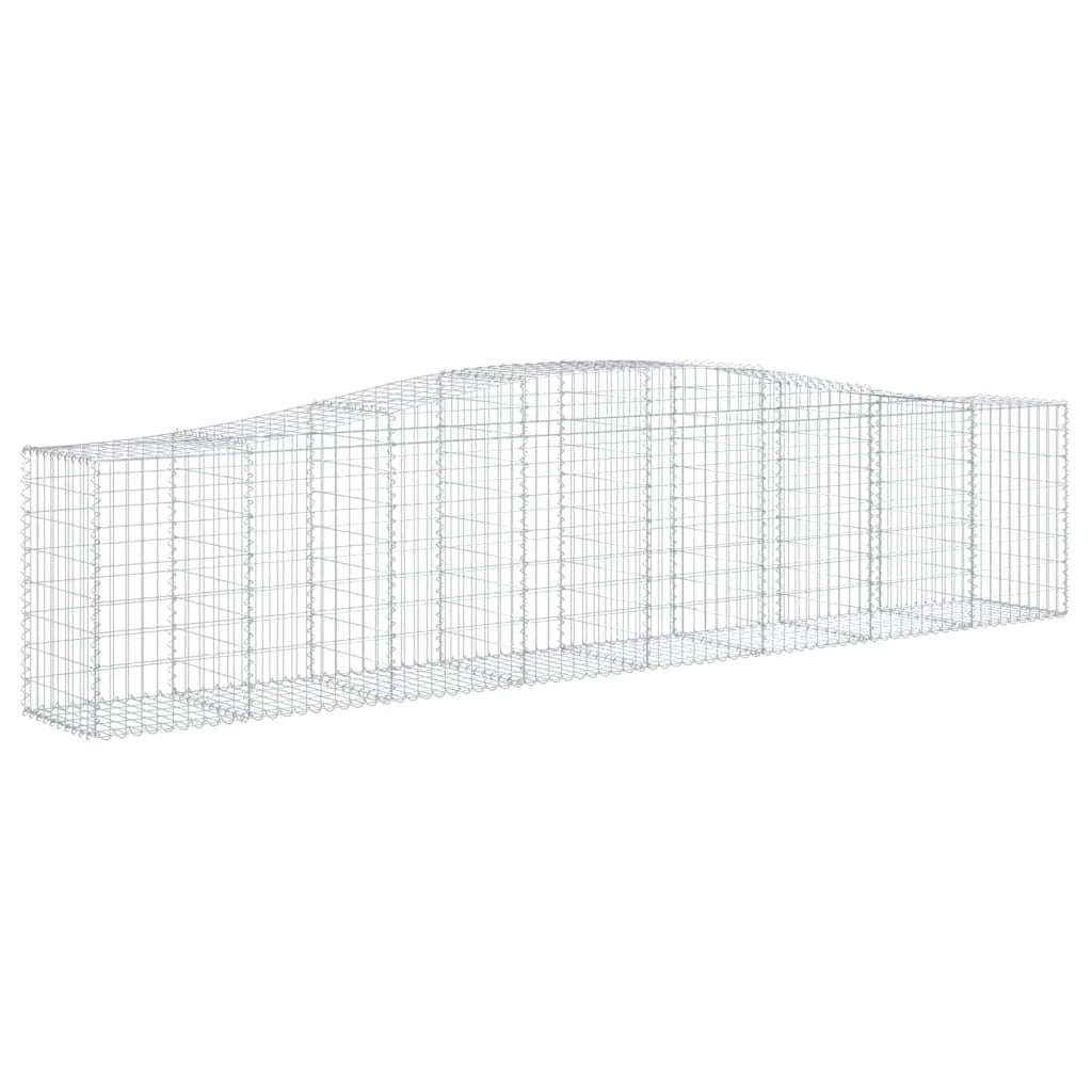 Set di 8 gabbioni ad arco per recinzione gabbia o muro di contenimento 400 x 50 x 80/100 cm ferro zincato argento 02_0041238