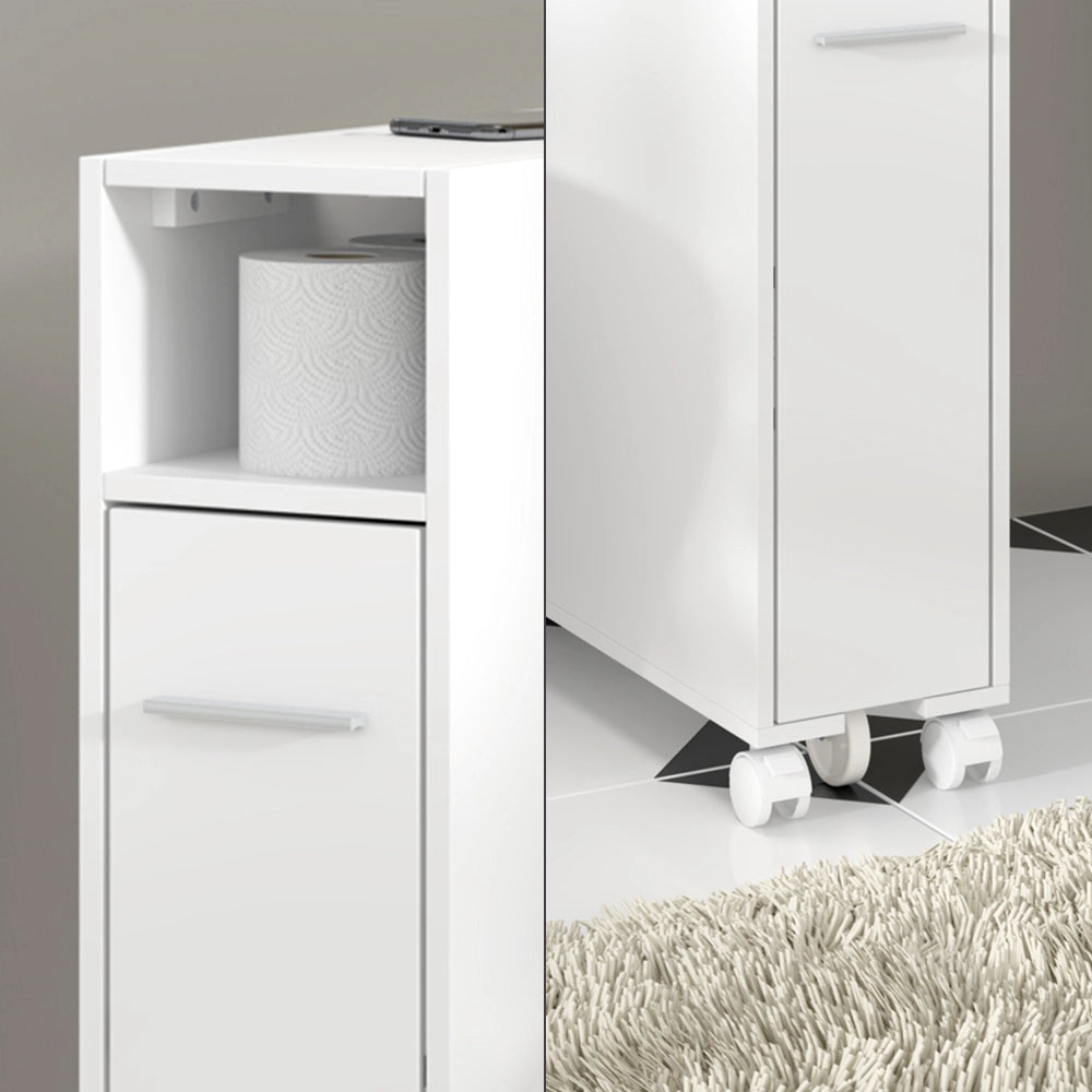 Vicco Armadietto per toilette Bianco 18 x 71.3 cm Con scomparto estraibile