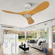 Ventilatore da soffitto 42 pollici senza luce con telecomando; 3 pale ABS; bianco e naturale