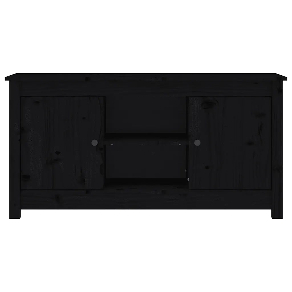 Mobile Porta TV Nero 103x36,5x52 cm in Legno Massello di Pino cod mxl 15574
