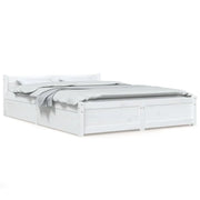 Letto matrimoniale | Letto per adulti | Giroletto con Cassetti Bianco 150x200 cm King Size
