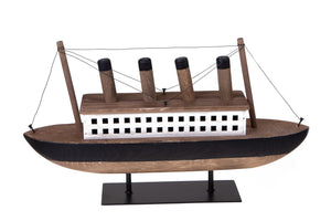 Modellino Barca Motore 55x13 H 32 cm