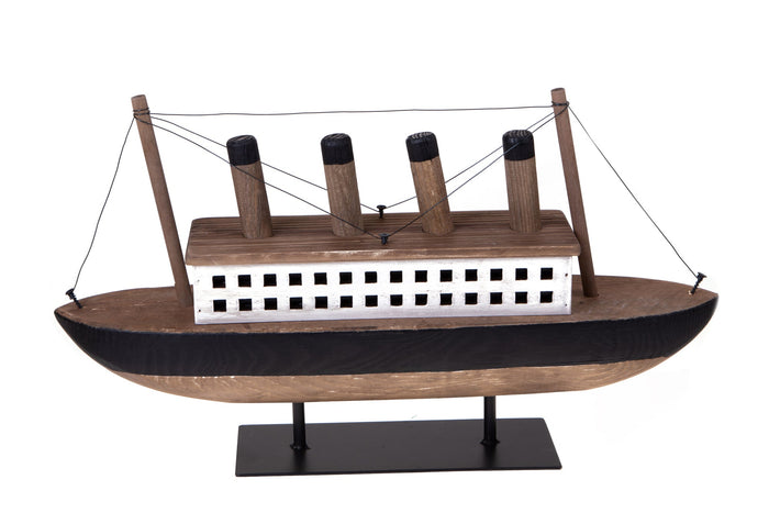 Modellino Barca Motore 55x13 H 32 cm