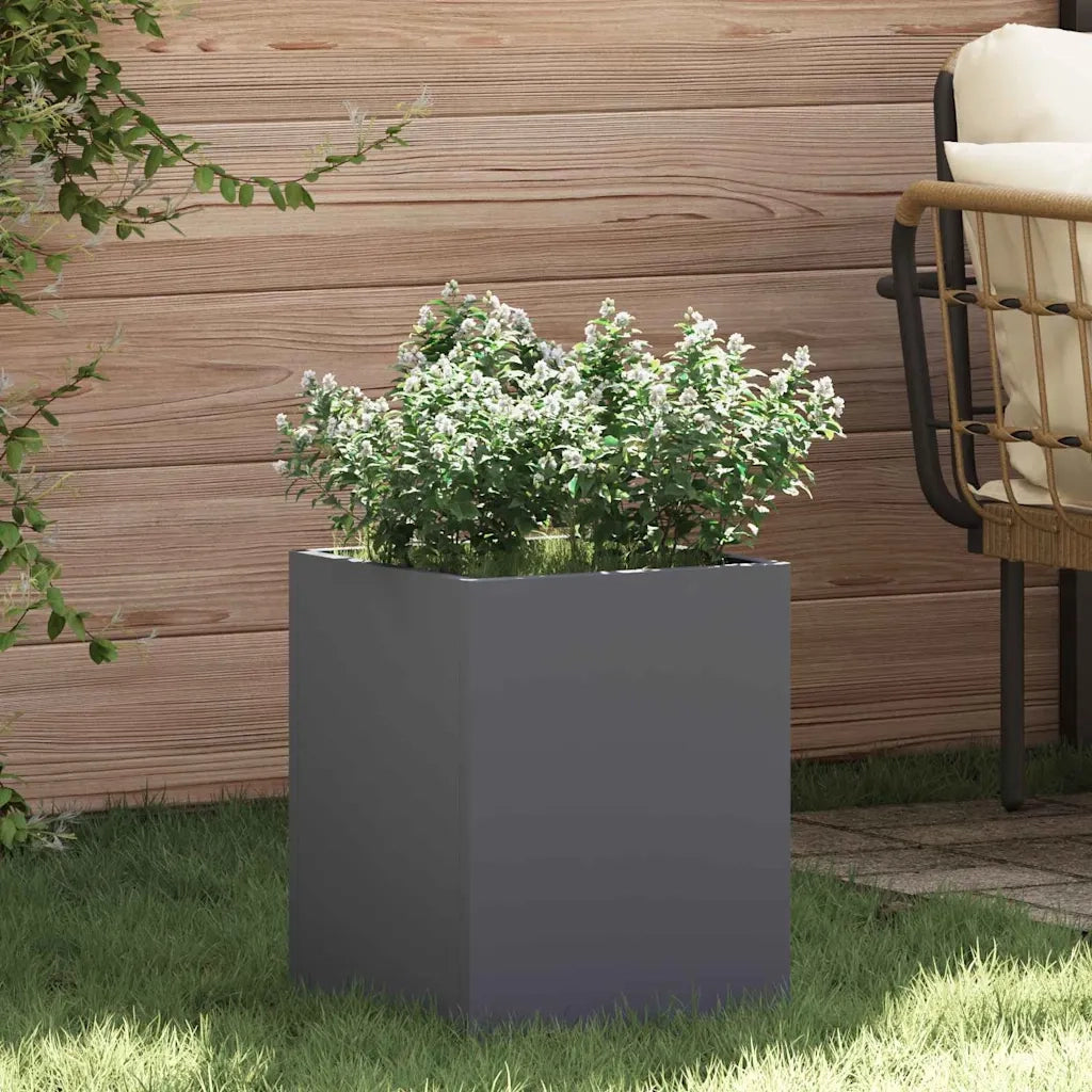 Vaso da giardino-Fioriera da Esterno-Contenitore per Piante Antracite 32 x 32 x 40 cm