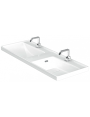 Lavabo doppio rettangolare sospeso QUATTRO 120x47x19 cm