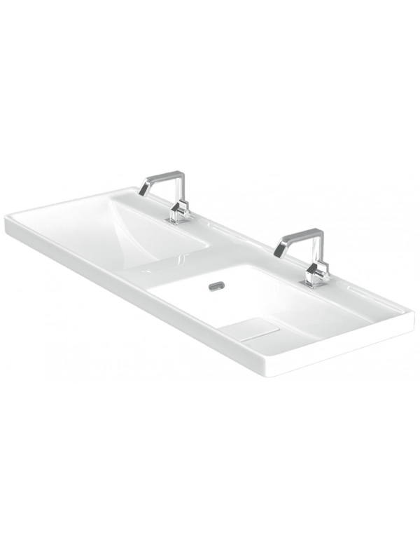 Lavabo doppio rettangolare sospeso QUATTRO 120x47x19 cm