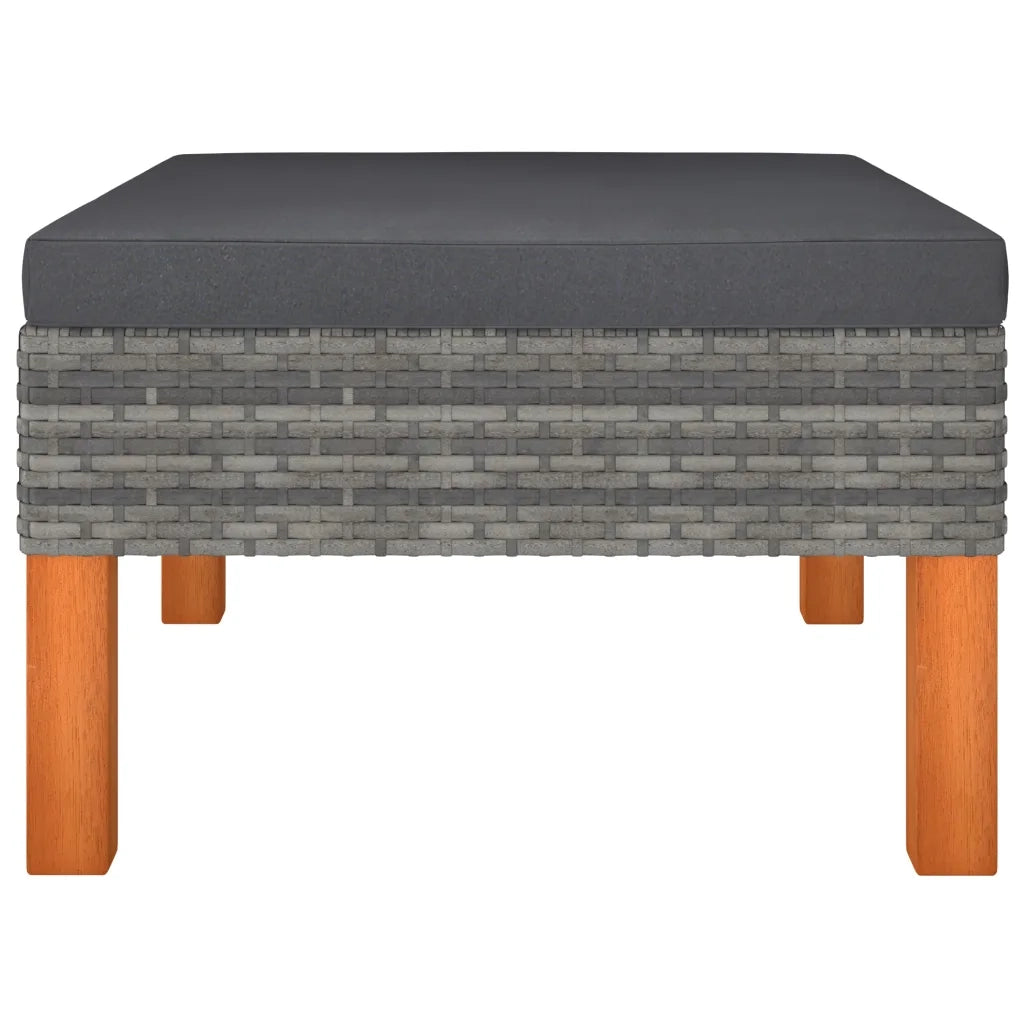 Set Divani da Giardino 7pz Polyrattan Legno di Eucalipto Grigio 3082080