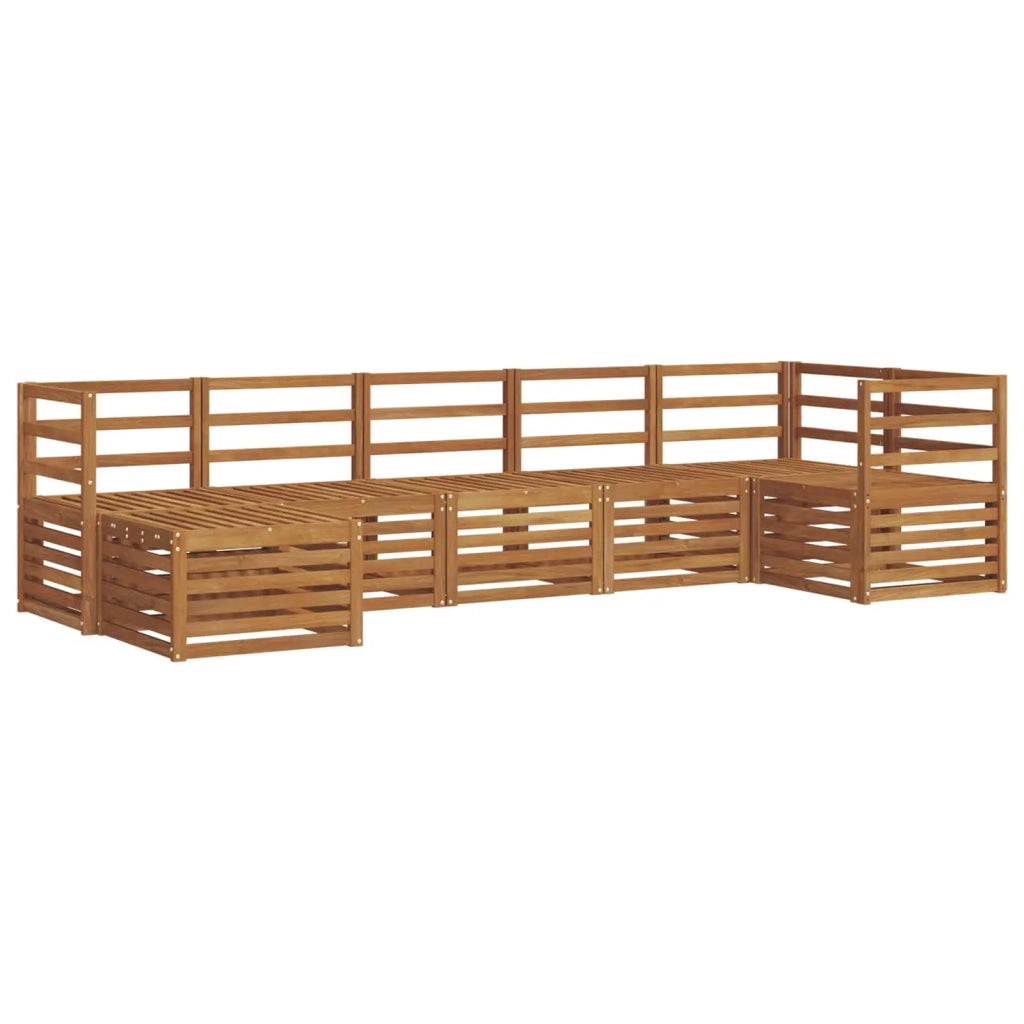 Set divano sezionale 7 pcs Naturale Legno di Acacia Massello