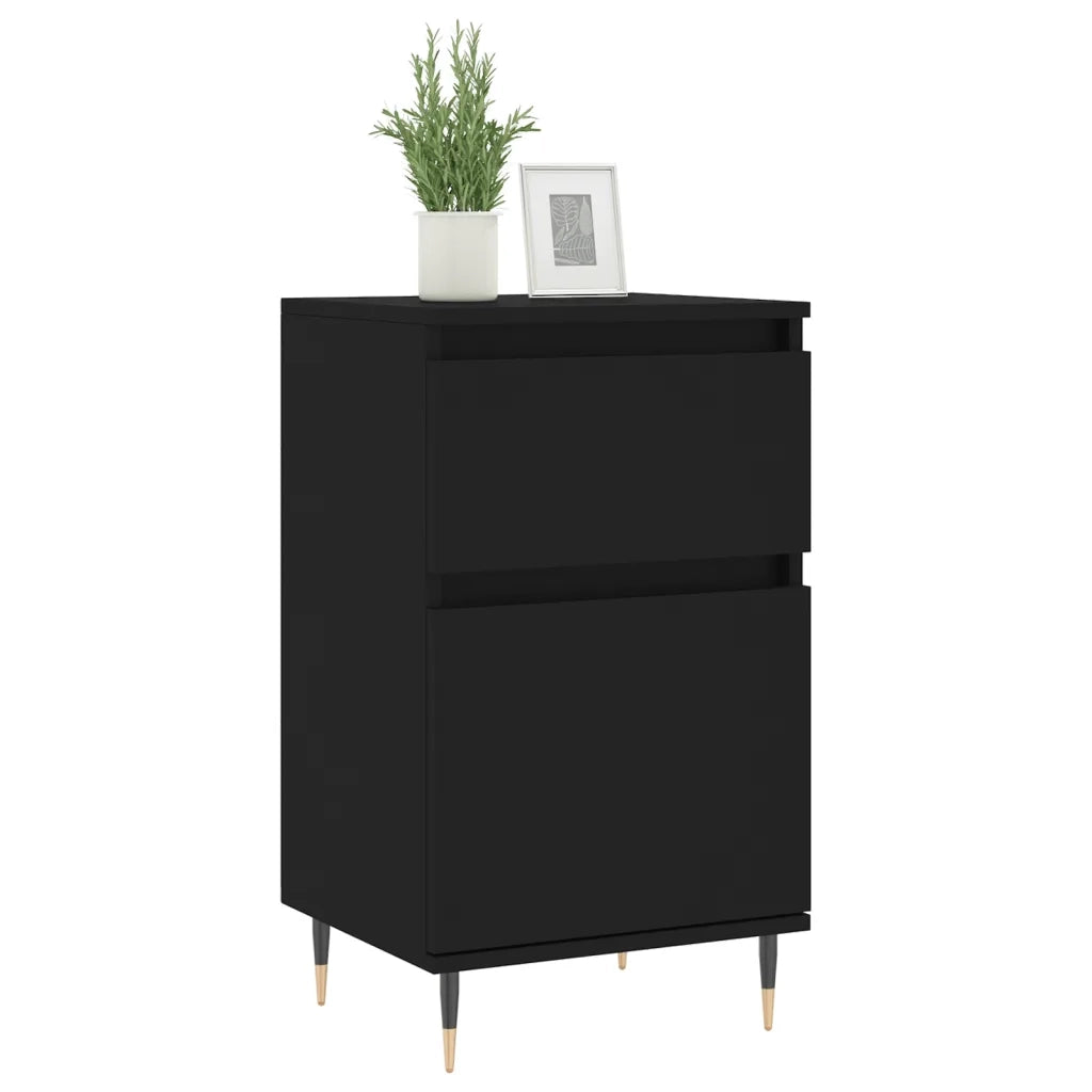 Credenze 2 pz Nere 40x35x70 cm in Legno Multistrato 831135