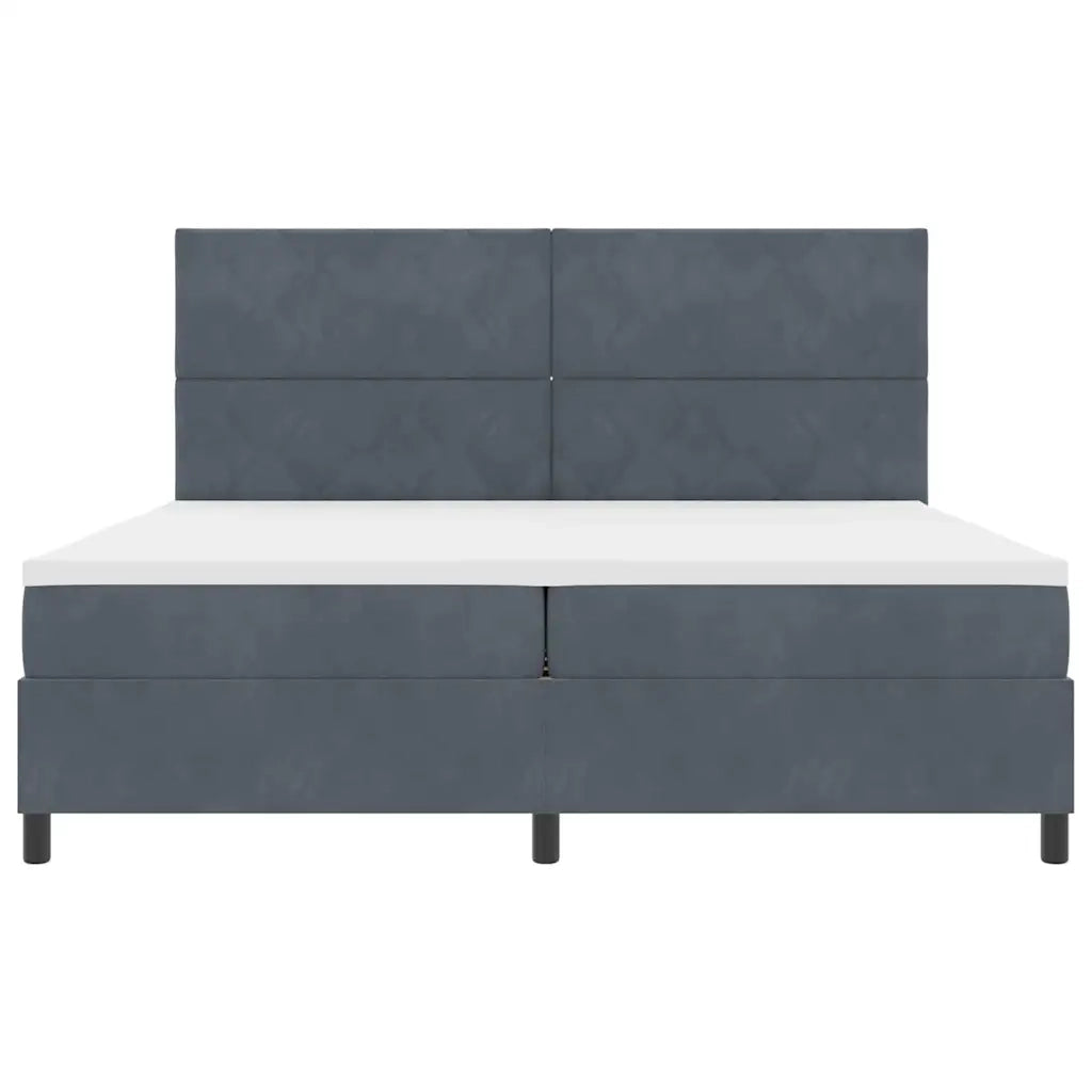 Letto a molle con materasso Grigio scuro 200 x 200 cm Velluto 3339921
