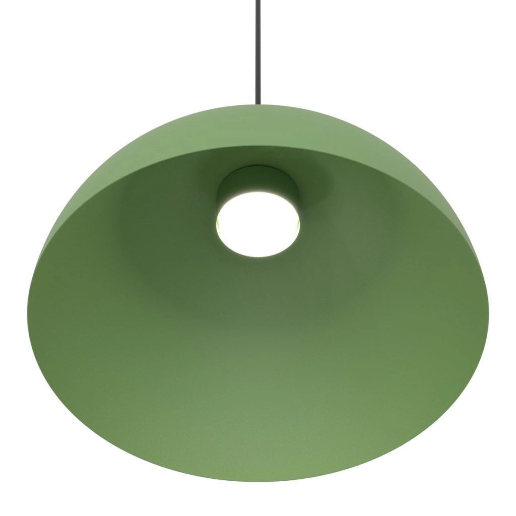 Lampada a sospensione Lunaro verde con dettagli nero opaco