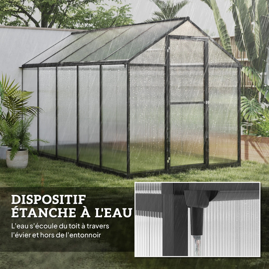 Serra da giardino in alluminio e policarbonato ¨C zephmum ¨C trasparente 303x183x195cm