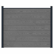 Pannello di recinzione | Recinzione da Giardino WPC e Alluminio Grigio