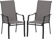 Set di 2/4 Sedie da Pranzo Giardino, Mobile da Pranzo con Schienale Alto, Struttura in Metallo, Poltrona per Esterno Giardio Balcone, Portata 150 kg