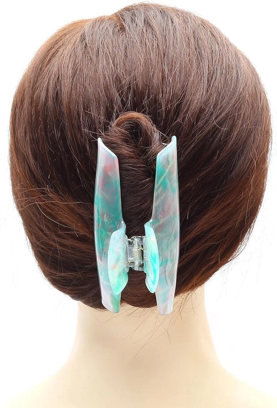 Clip per capelli elegante per donne | Spilla per capelli stilezza (12 cm, Verde)