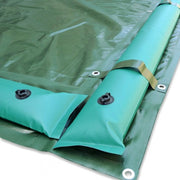 Copertura 4 X 4 M Invernale 240 Gr/m² Per Piscina 3,38 X 3,38 M Con 16 M Di Salsicciotti