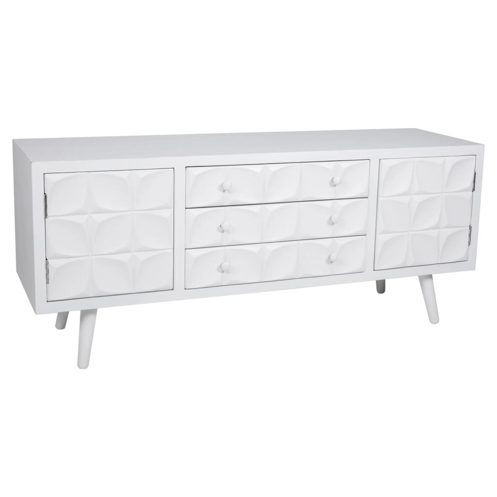 Mobile base in legno laccato bianco 136x43x58,5h