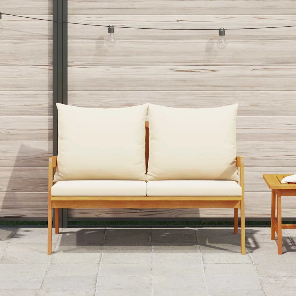 Sedia da giardino-Panchina da giardino con cuscino Olio Naturale 115 x 65 x 71 cm 227561