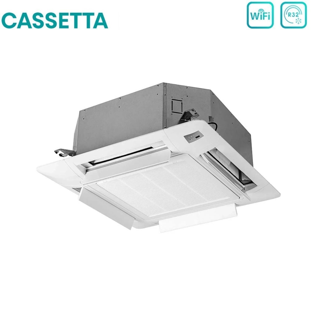 Climatizzatore Condizionatore Hisense Dual Split Inverter a Cassetta 12+12 con 2AMW52U4RXC R-32 Wi-Fi Optional 12000+12000 con Telecomando e Pannello Incluso
