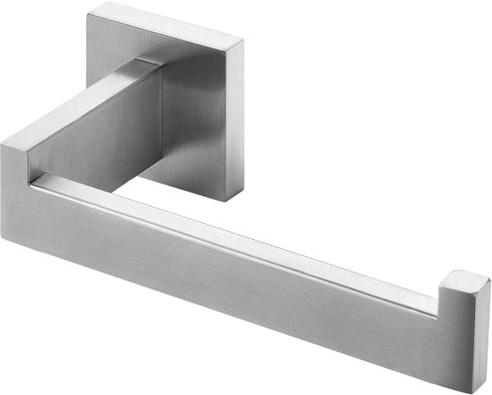 Toiletrolhouder in acciaio inossidabile 304 con foro per chiodo, finitura argentata a sbalzo, adatto per cucina e bagno, con design quadrato, in acciaio inossidabile.