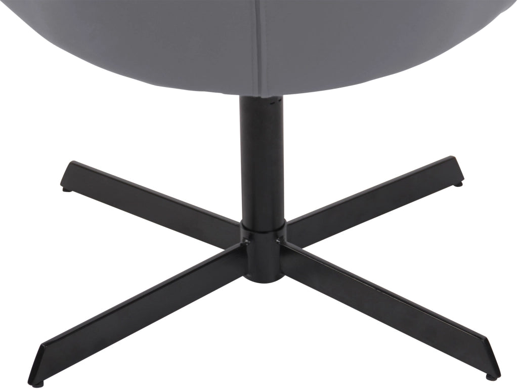 Sedia da lounge Welland in similpelle grigio