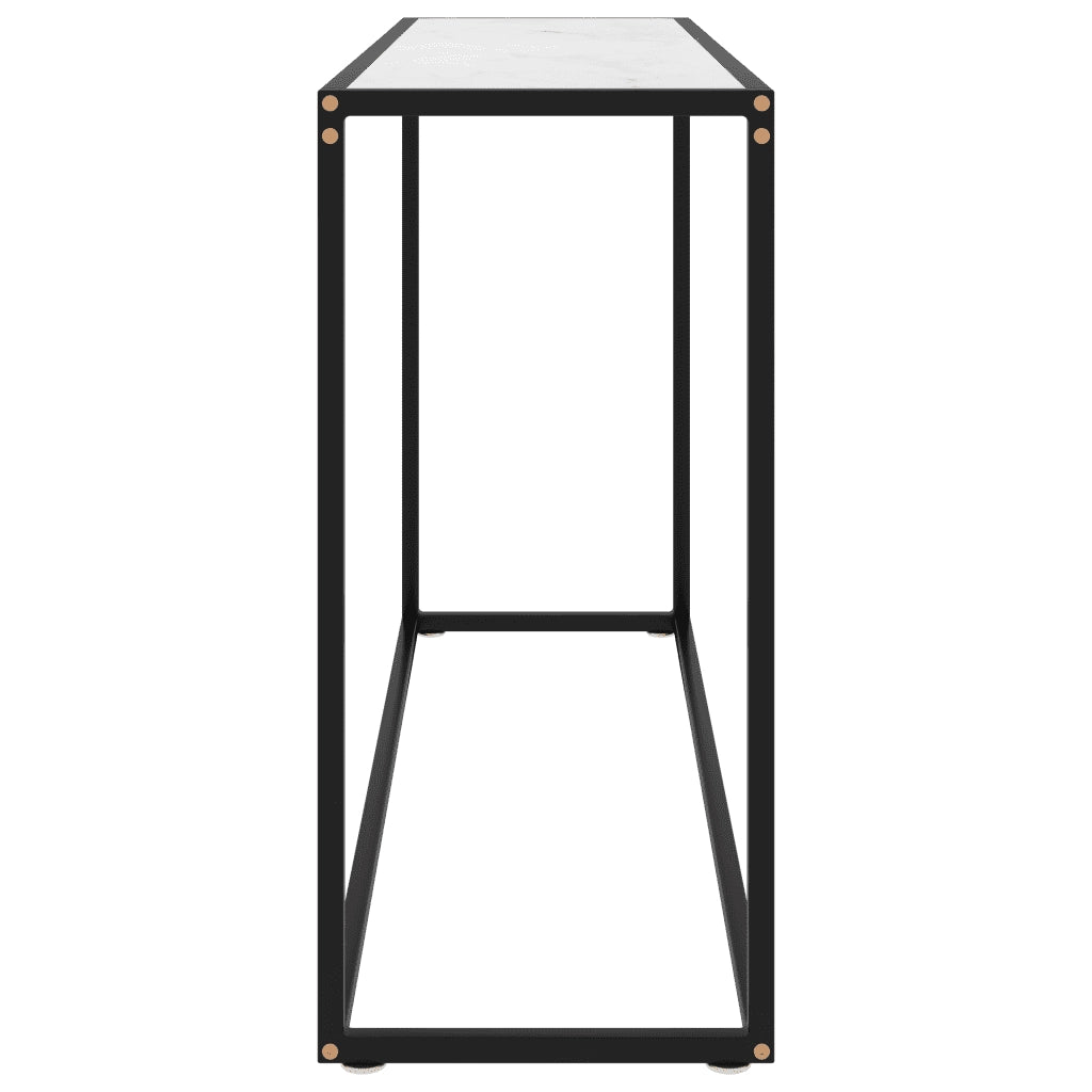 Tavolo Consolle Bianco 120x35x75 cm in Vetro Temperato 322817
