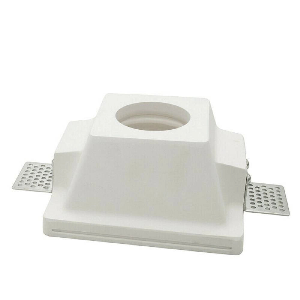 Trade Shop - Portafaretto Incasso In Gesso A Scomparsa Per Faretto Gu10 Con Motivo Tondo Gs18 -