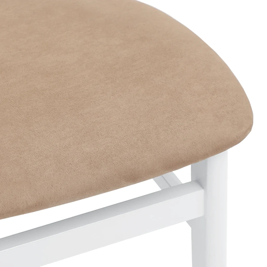 Sedie da Pranzo con Cuscini 2 pz Bianco Legno Massello di Hevea 4102442