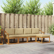 Set di divani da esterno con cuscino 5 pcs Naturale e Beige 3366271
