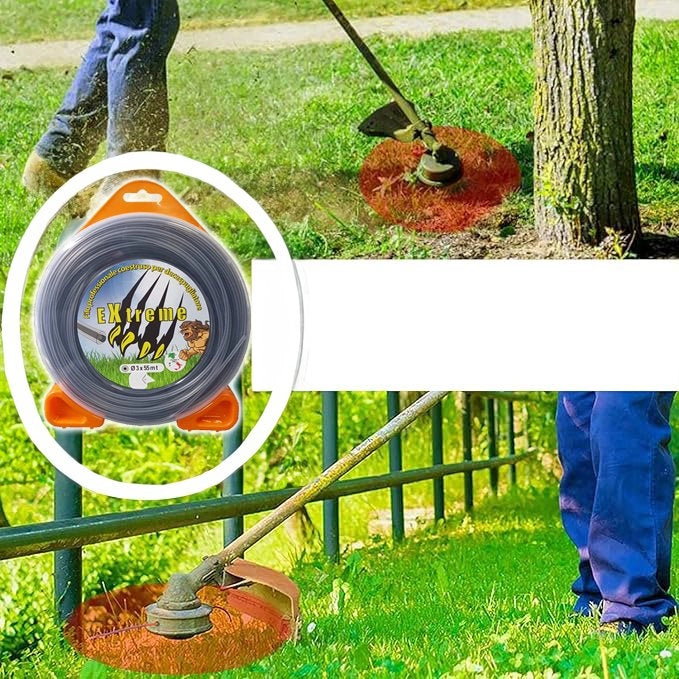 FILO PER DECESPUGLIATORE PROFESSIONALE CO-ESTRUSO QUADRO 'EXTREME' mm 3,0x15 mt - MADE IN ITALY