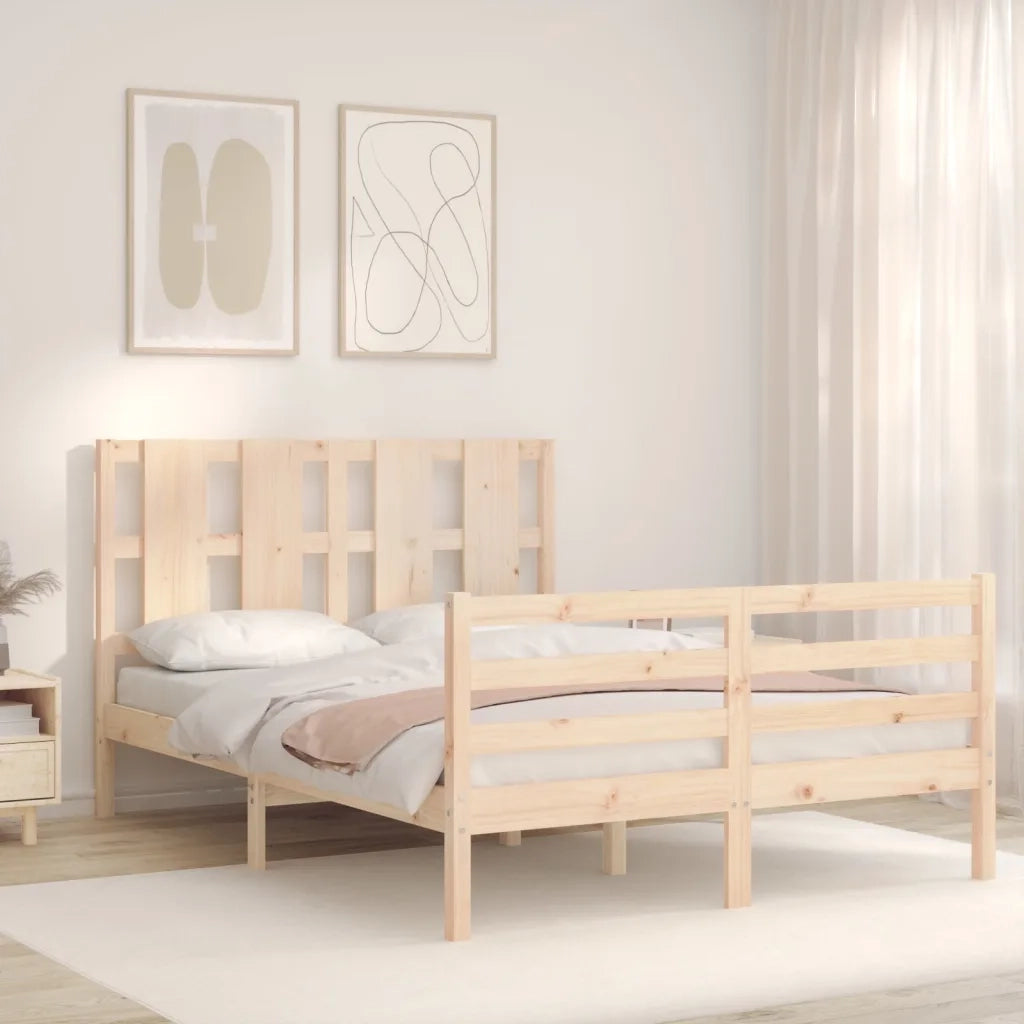 Giroletto con Testiera-Struttura Letto con testiera 140x200 cm in Legno Massello 663124