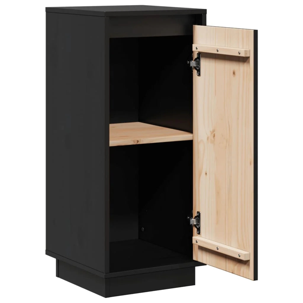 Buffet credenza cassettiera armadio mobile contenitore organizer per cucina soggiorno salotti set da 2 31,5 x 34 x 75 cm legno massello di pino nero 02_0036894