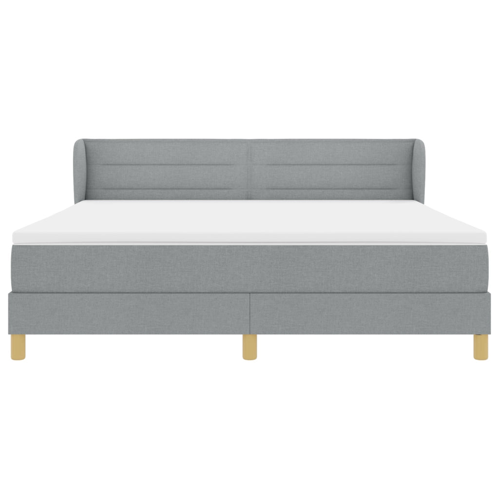 Letto a Molla  con Materasso Grigio Chiaro 180x200 cm in Tessuto
