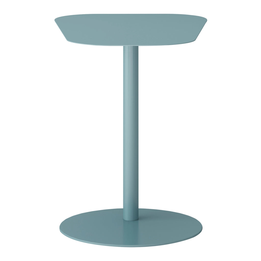 Tavolino Laterale da Divano Nastätten Metallo Piano Trapezoidale - Blu opaco [en.casa]