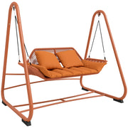 Altalena da giardino con cuscini ¨C zephmum ¨C terracotta, metallo, 174x120x162 cm