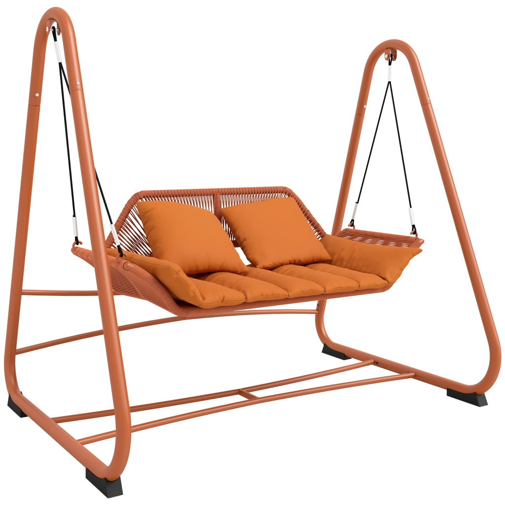 Altalena da giardino con cuscini ¨C zephmum ¨C terracotta, metallo, 174x120x162 cm