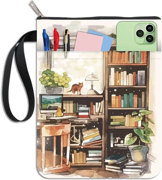 Waterdipenta - Protezione impermeabile per libri da lavare, copricuscio per libreria, tovagliolo di protezione per libri con chiusura a raccatto per libri di scuola per studenti