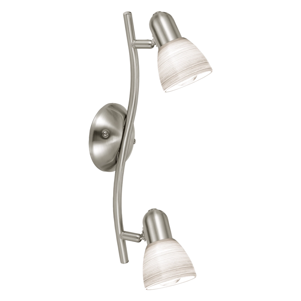 Dakar 1 Arco 2Lx40W E14 Nickel+Vetro Bianco Rigato - Eglo